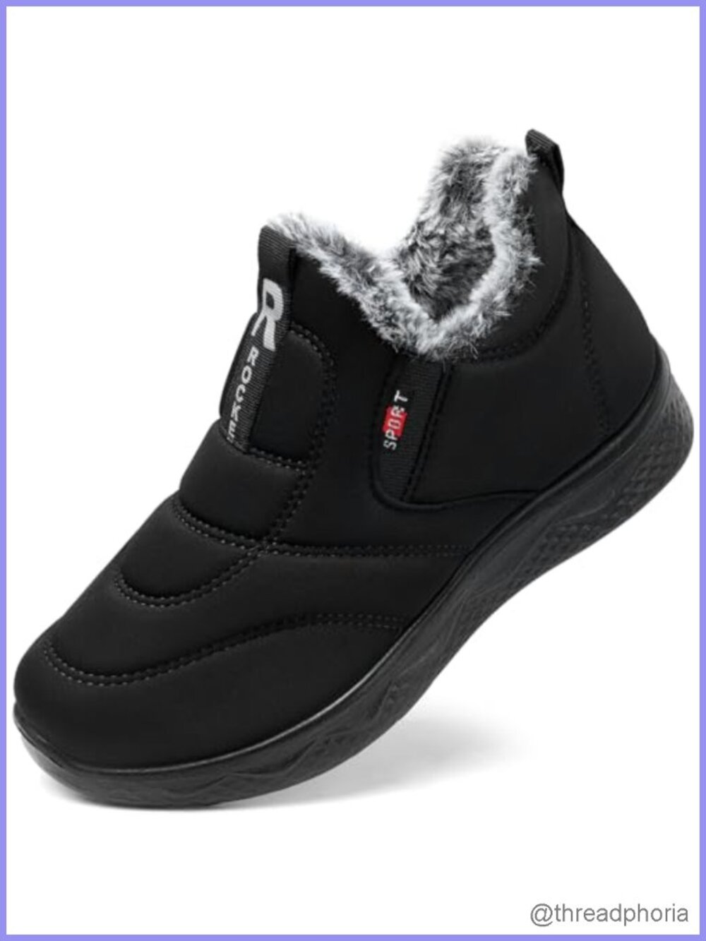 Women's Slip On Winter Snow Boots Warm Fur Lined Ankle Booties